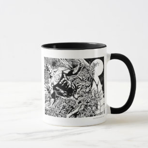 Grüne Laterne und der Mond - Schwarzweiss Tasse