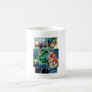 Grüne Laterne und die grelle Platte Kaffeetasse