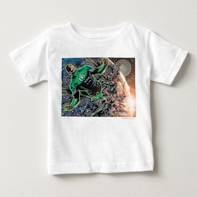 Grüne Laterne und Mond Baby T-shirt (Vorderseite)