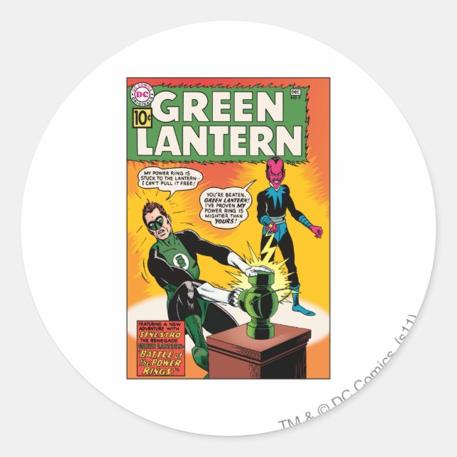 Grüne Laterne und Sinestro Abdeckung Runder Aufkleber (Vorderseite)