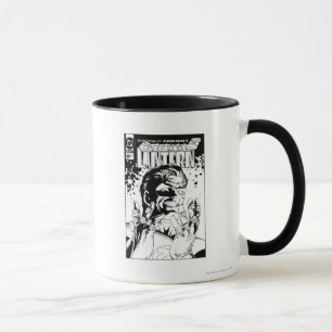 Grüne Laterne - viele Ringe, Schwarzweiss Tasse