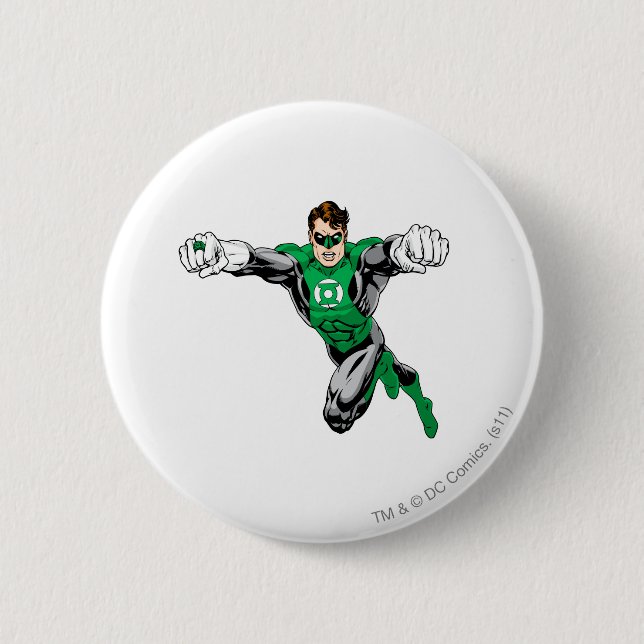 Grüne Laterne - vorwärts schauend Button (Vorderseite)