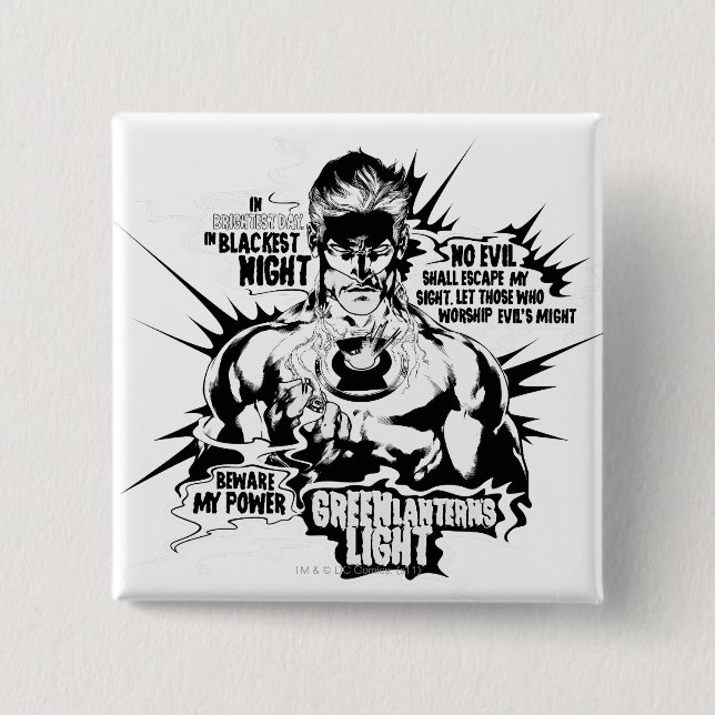 Grüne Laternen-Text-Collage Button (Vorderseite)