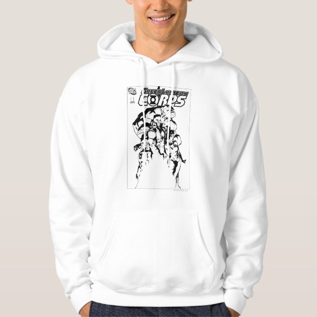 Grüne Laternenkorps, schwarz und weiß Hoodie (Vorderseite)