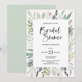 Grüne Laub-Brautparty-Einladung Einladung