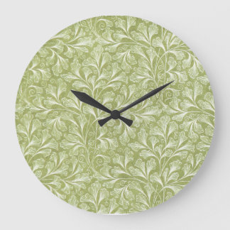 Grüne Launenhaftigkeit Florale Wanduhr