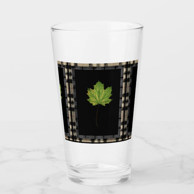 GRÜNE LEAF AUF SCHWARZ GLAS (Vorderseite)