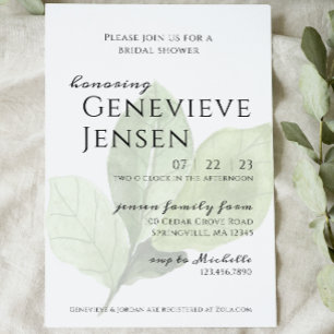 Grüne Leaf Bridal Dusche Einladung