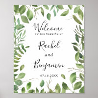 Grüne Leaf-Grenze Wasserfarbe Begrüßungsschick