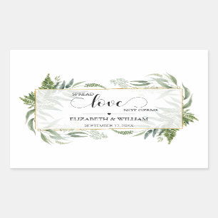 Grüne Leaf-Liebe nicht Germs Hand Sanitizer Rechteckiger Aufkleber