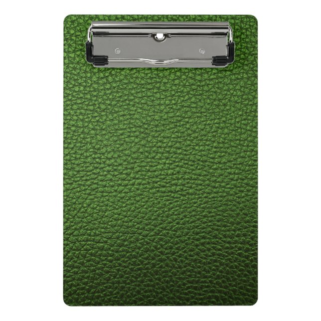 Grüne Leder  Mini Klemmbrett (Vorderseite)