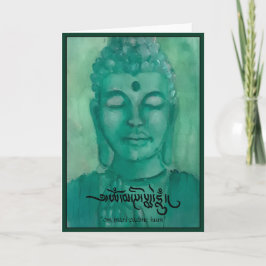 Grüne leere Gruß-Karte Buddhas Karte
