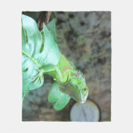 Grüne Leguane Fleecedecke