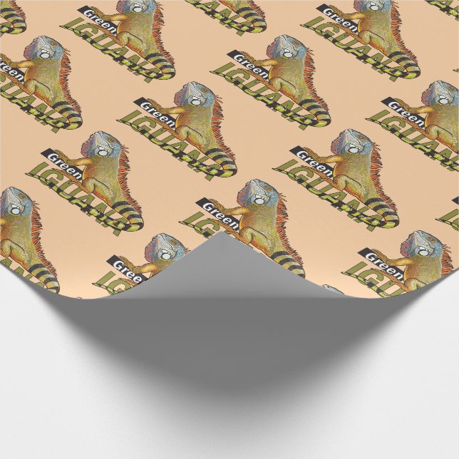 Grüne Leguane Geschenkpapier (Ecke)