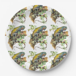 Grüne Leguane Pappteller