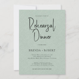 Grüne Leinen Einfache Probe Einladung