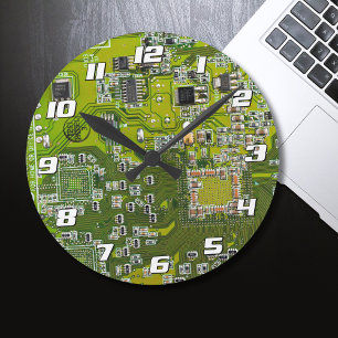 Grüne Leiterkarte der gedruckten Leiterplatte 2 Runde Wanduhr