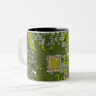 Grüne Leiterkarte der gedruckten Leiterplatte 2 Zweifarbige Tasse