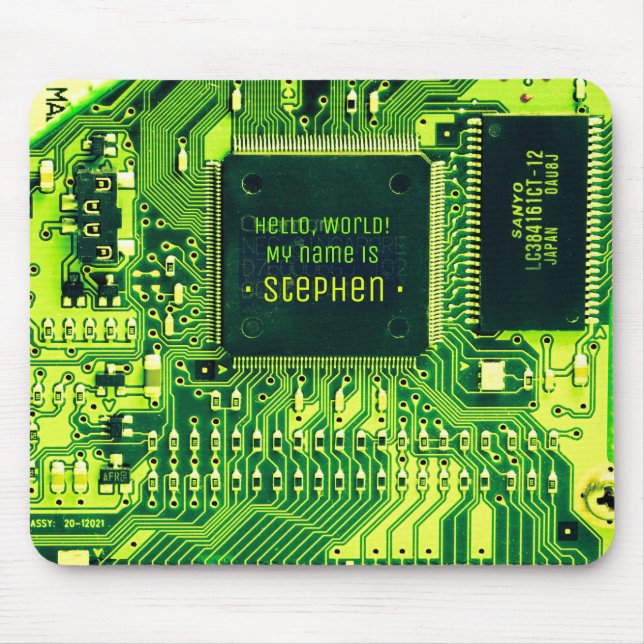 Grüne Leiterplatten, elektronische Bauteile, bedru Mousepad (Vorne)
