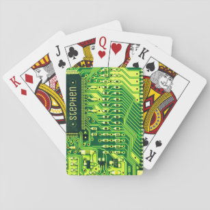 Grüne Leiterplatten, elektronische Bauteile, bedru Spielkarten
