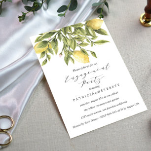 Grüne Lemons und Foliage Wedding Party Einladung
