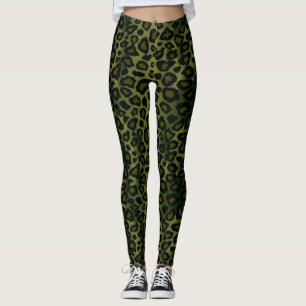 Grüne Leopardin Leggings