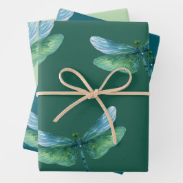 Grüne Libelle Geschenkpapier Set