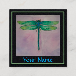 Grüne Libellen-Visitenkarten Quadratische Visitenkarte