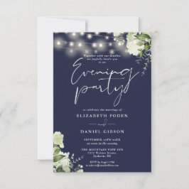 Grüne Lichterkette Navy Hochzeit Abendparty Einladung