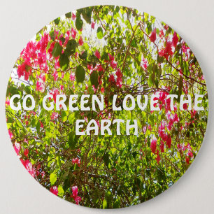 Grüne Liebe auf dem Planeten Blumenbild Button