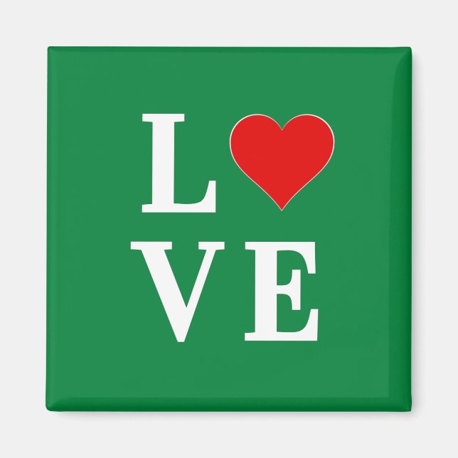 Grüne LIEBE Classic Retro Magnet (Vorne)