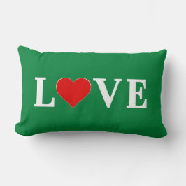 Grüne LIEBE Herzstück Retro Zeitlose Elegante Lendenkissen