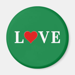Grüne LIEBE Herzstück Retro Zeitlose Elegante Magnet
