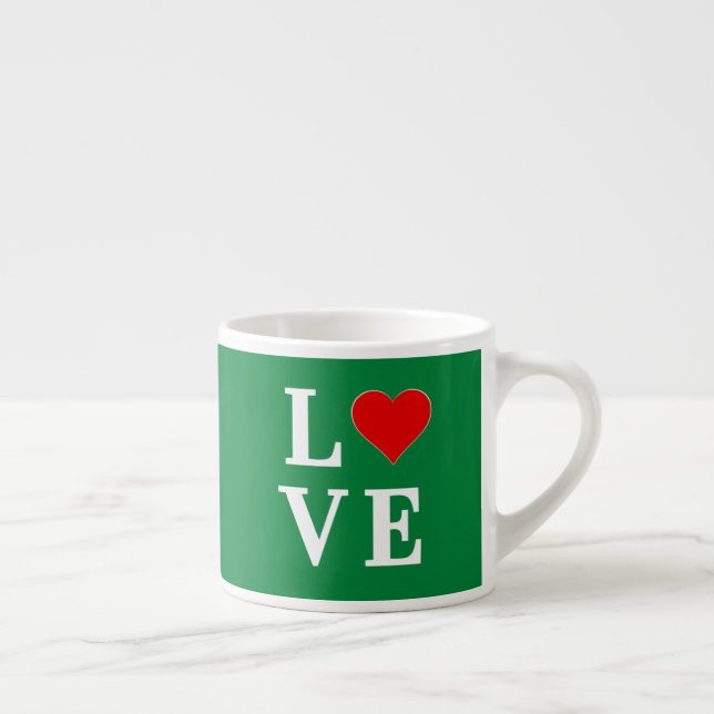 Grüne LIEBE und Herz Espressotasse (Rechts)