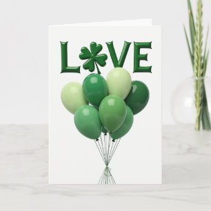 Grüne Liebesballons Karte