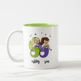 Grüne lila Ashley Sam zwei Meerjungfrau-niedlicher Zweifarbige Tasse