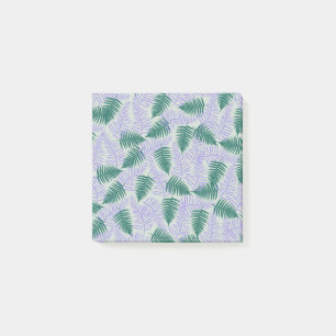 Grüne lila Farnblätter Retro 70er Blumenmuster Post-it Klebezettel