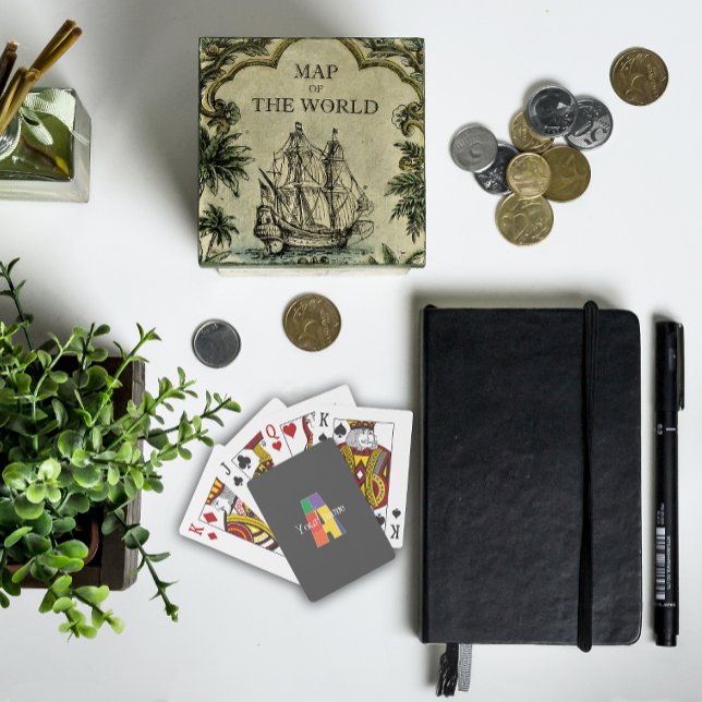 Grüne, lila gelbe Monogramm Initial A grau Spielkarten (Von Creator hochgeladen)