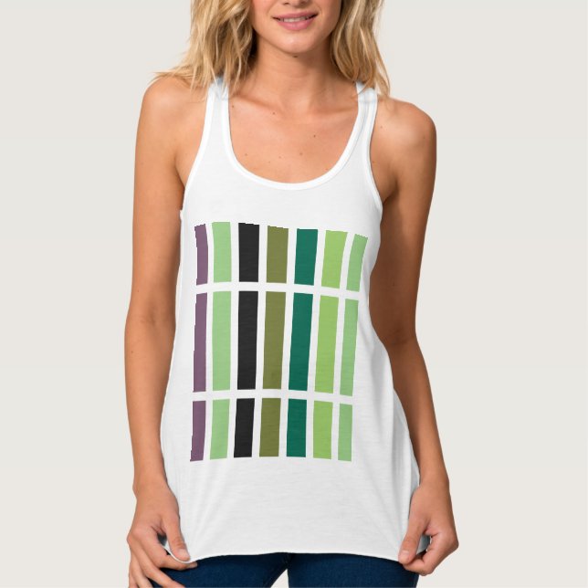 Grüne Lila Schwarze Haare Tank Top (Vorderseite)