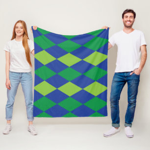 Grüne Limette Grüne Diamant-Schachbrettmuster Fleecedecke