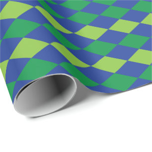 Grüne Limette Grüne Diamant-Schachbrettmuster Geschenkpapier
