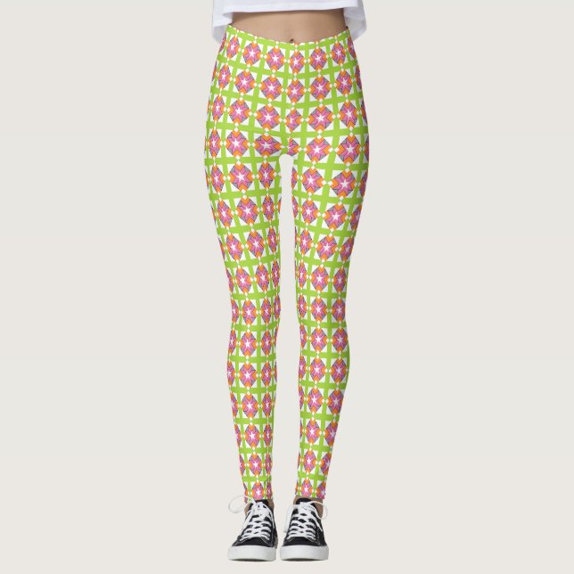grüne Limette  Leggings (Vorderseite)