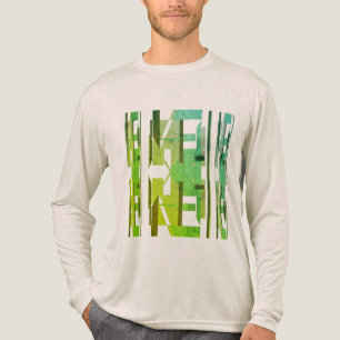 Grüne Limette Oliven gemusterte MCM-Optik abstrakt Tri-Blend Shirt