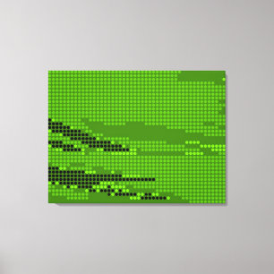 GRÜNE LIMON NEON RETRO DOTS ART LEINWANDDRUCK