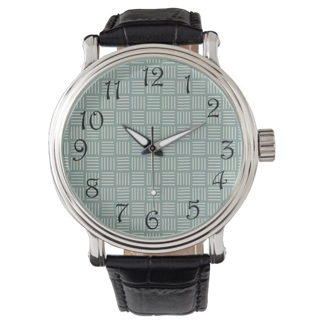 Grüne Linien aufgeteilt Armbanduhr (Vorderseite)