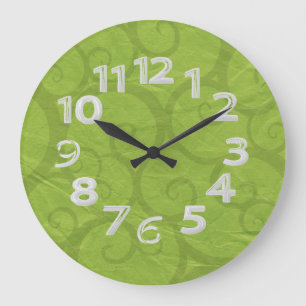Grüne Linien Große Wanduhr