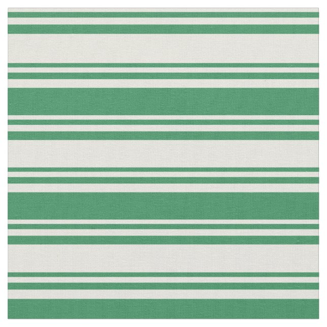 Grüne Linien in Beige und See Stoff (Nahaufnahme)