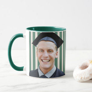 Grüne Linien Personalisiertes Porträt Männer Absch Tasse