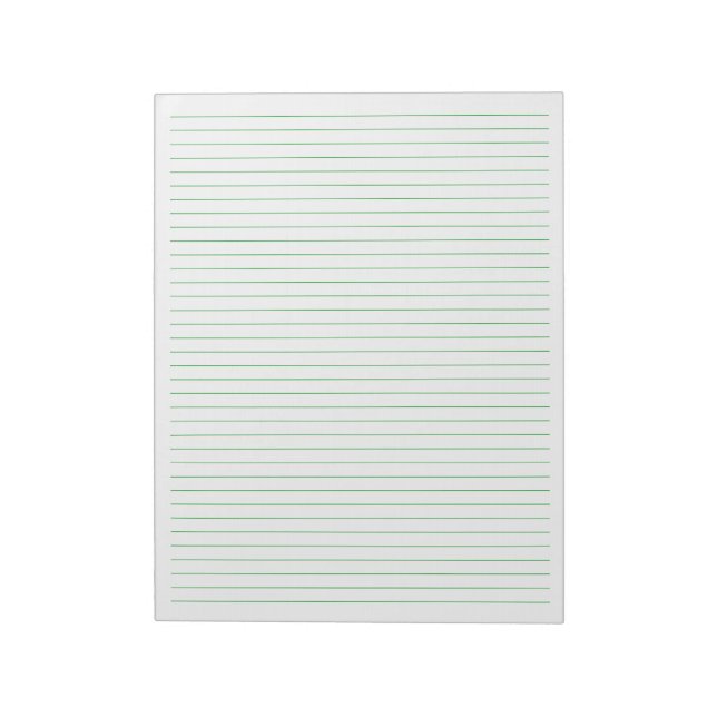 Grüne Linien - Uni mit Linde Papier 8.5 "x11" Notizblock (Rotiert)