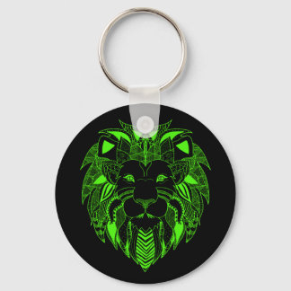 Grüne Lion mit Hintergrundfarbe Ihrer Wahl Schlüsselanhänger